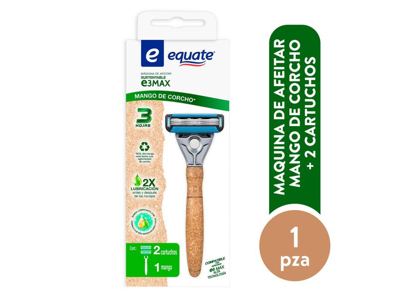 M-quina-De-Afeitar-Equate-Sustentable-E3-Max-Mango-De-Corcho-2-Cartuchos-1-56207