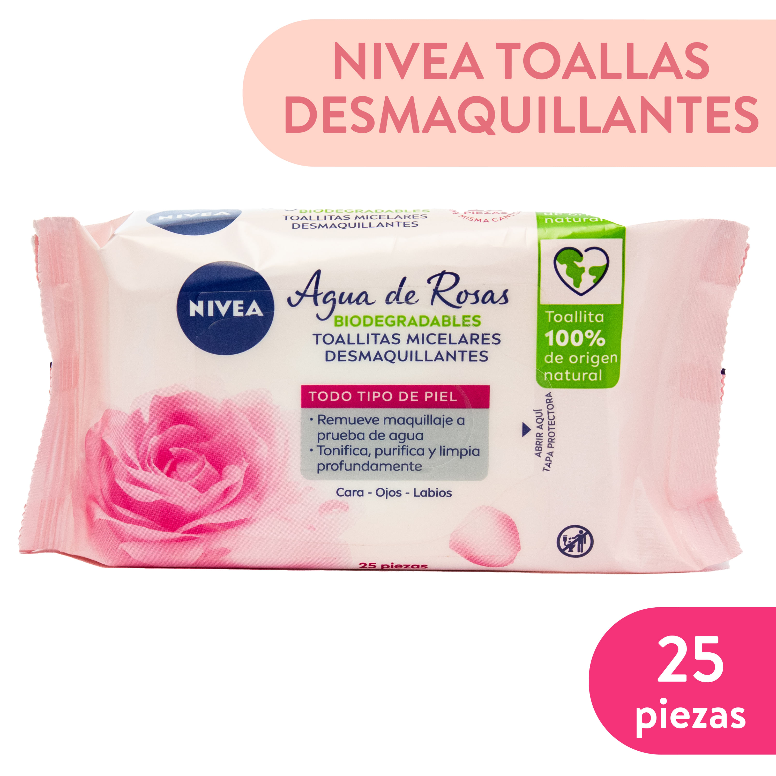 PACK x5 Toallas Faciales Beauty Remueve Maquillaje
