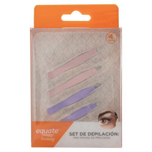 Mini Pinzas Para Depilacion Marca Equate Set - 4 Piezas