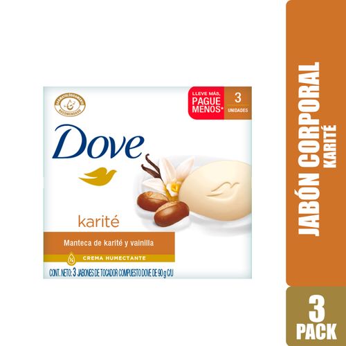 Jabón Barra Dove Karité Y Vainilla 3 Pack - 90g