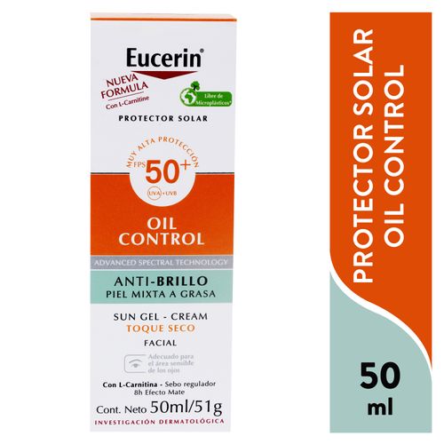 Protector Solar Eucerin oil control 50 fps - 50 ml
