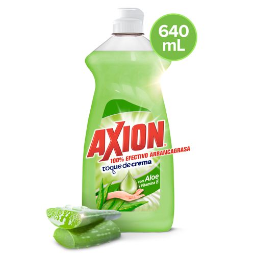 Lavaplatos Líquido Axion Toque De Crema Aloe Y Con Vitamina E, Arrancagrasa - 640ml