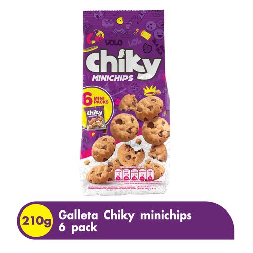 Galleta Pozuelo Chiky Minichips Chocolate 6 Pack - 210g