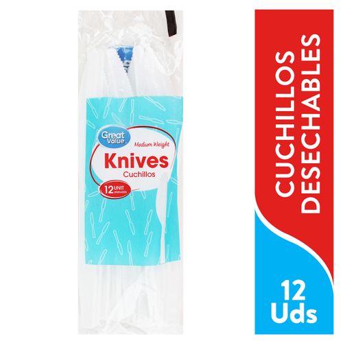 Cuchillo Desechable Marca Great Value - 12 Unidades