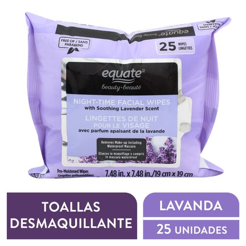 Toallitas Desmaquillante Marca Equate Lavanda - 120 Unidades
