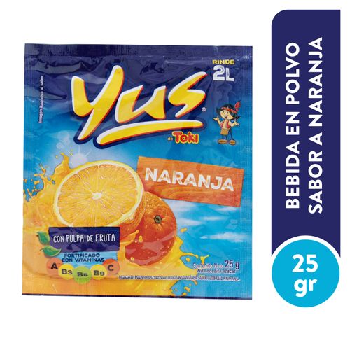 Bebida En Polvo Yus Naranja 25Gr