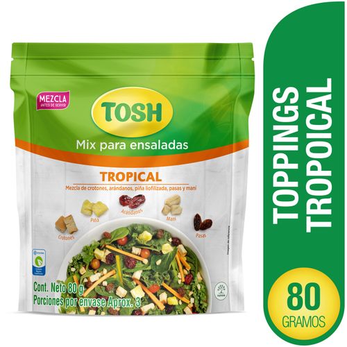 Toppings para ensalada Tosh, Tropical -80 g