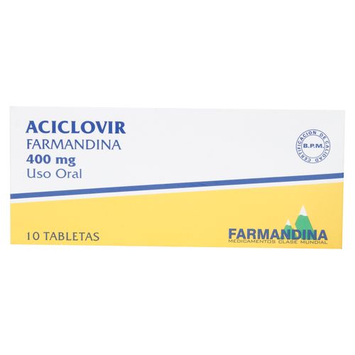 Aciclovir Farmandina, 10 tabletas -400mg