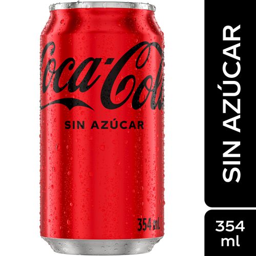 Gaseosa Coca Cola Sin azúcar Lata - 354 ml