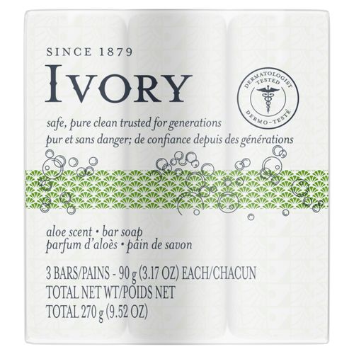 Jabón Ivory Aloe Barra 3 Pack - 90g