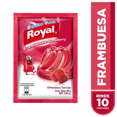 Gelatina En Polvo Royal Sabor A Frambuesa Sobre - 80g