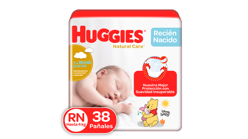 Comprar Pañales Huggies Natural Care Etapa 0/Recién Nacido Hipoalergénico,  Hasta 4kg - 38Uds, Walmart Guatemala - Maxi Despensa