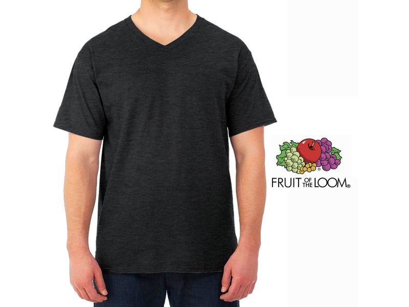 Camiseta-Fruit-Of-The-Loom-Cuello-V-color-gris-Talla-L-4-61695