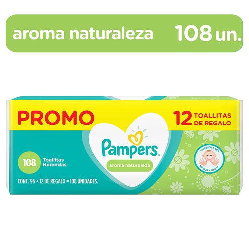 Toallitas Húmedas Pampers Aroma Naturaleza - 108 Unidades