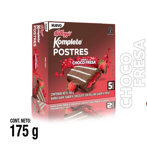 Barra Postre Komplete Choco Fresa -165 g