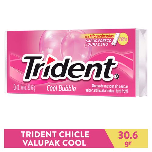 Chicle Trident Sin Azúcar Sabor Tutti Frutii 18 Uds - 30,6g