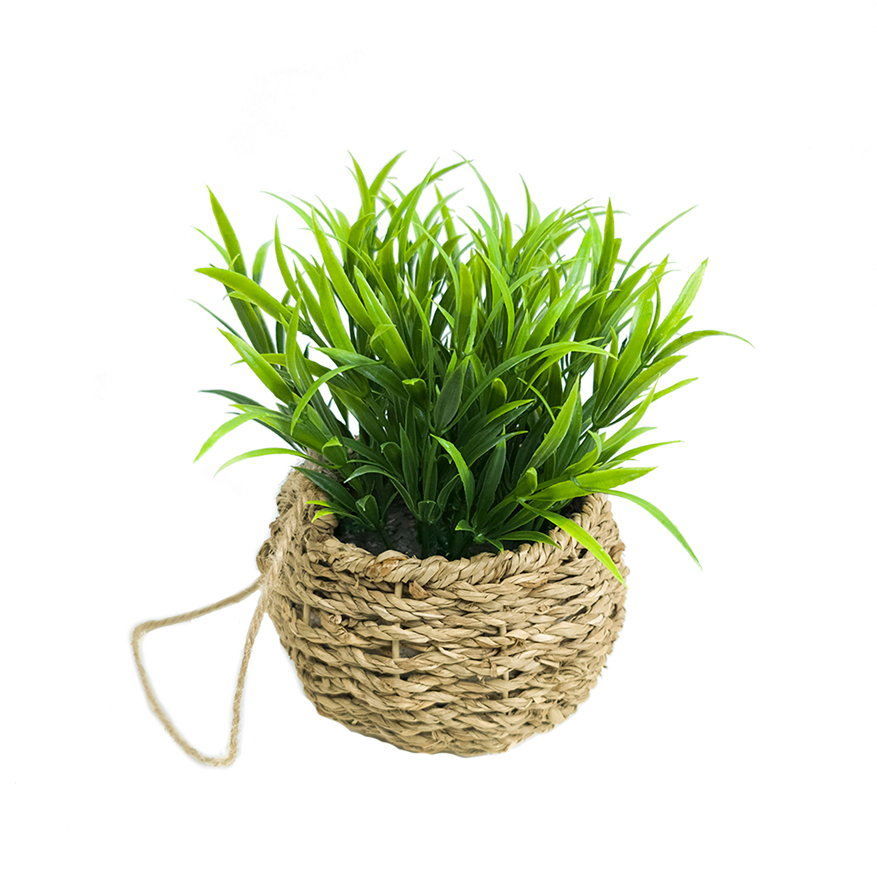 Planta con maceta de mimbre 42 cm natural/verde - RETIF