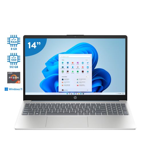 Laptop R3 HP Ram 8Gb Disco 512gb SSD Win11 Modelo Fc0004 15 pulgadas