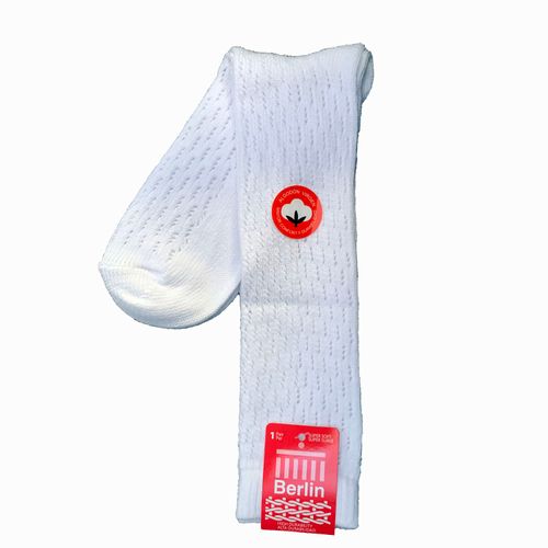 Calceta Berlin Para Niña,  Calada Color Blanco Talla 7-9