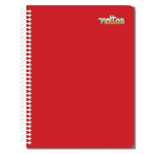 Cuaderno Nottas Espiral Cuadros Rojo - 100 Hojas