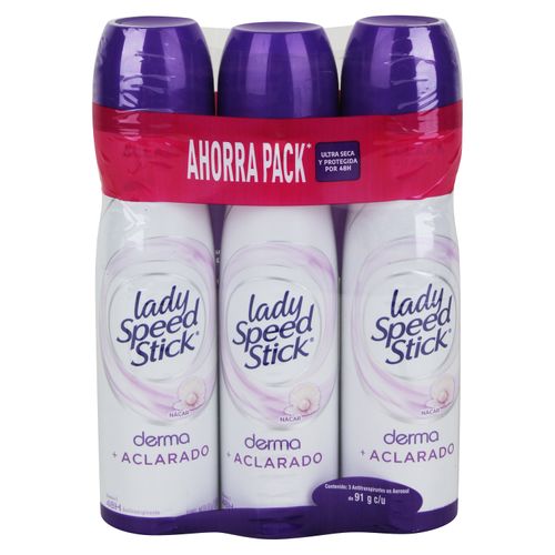 Desodorante Antitranspirante Lady Speed Stick Derma Pack 91 g 3 Pack