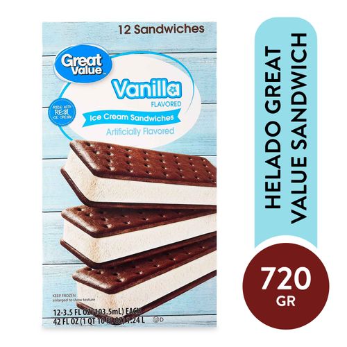 Helado Great Value Sandwich - 720gr