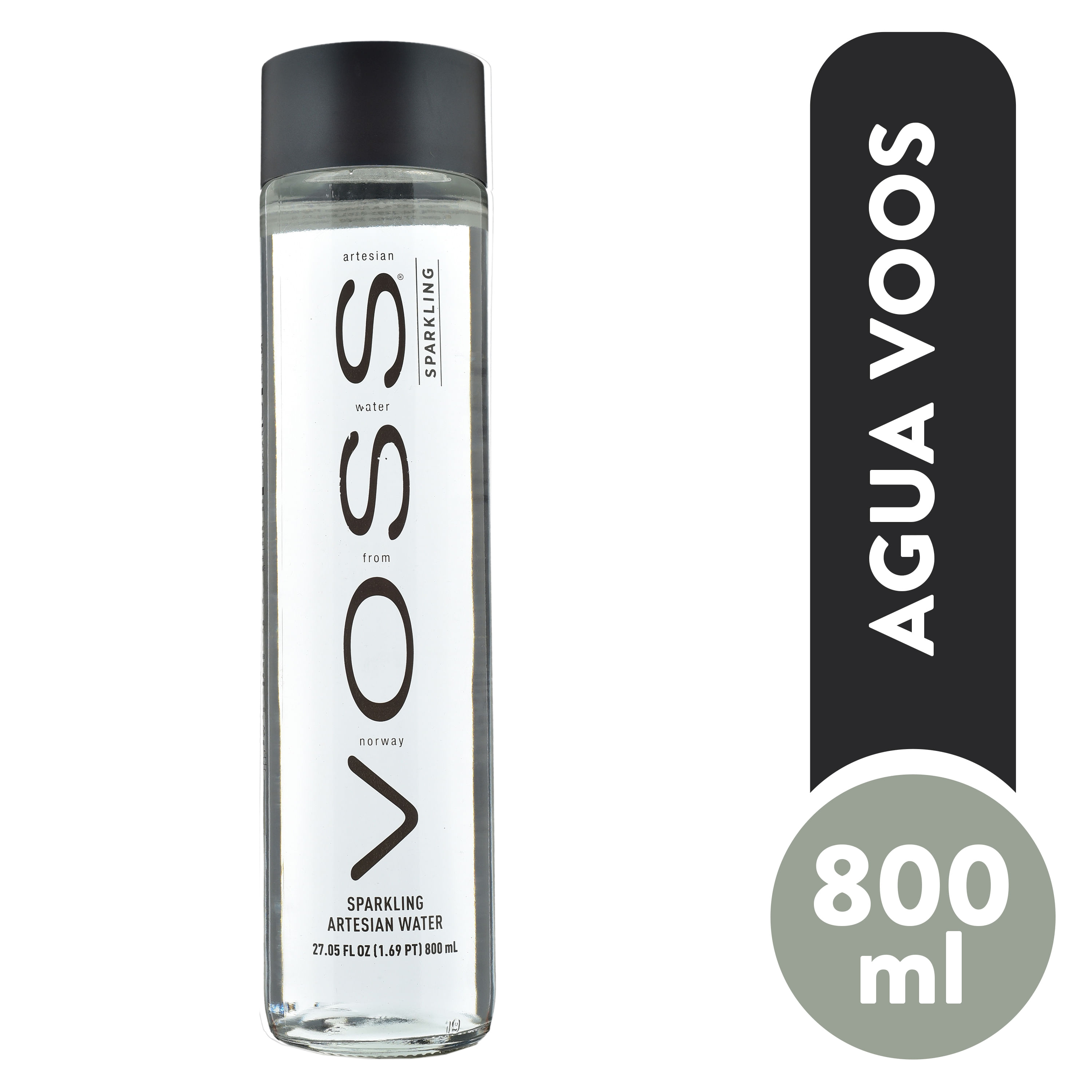 Agua Mineral - Sparkling - Voss 800 Ml - 6 Pack Vidrio