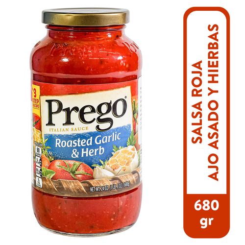 Salsa Prego Roja Ajo y Hierbas asadas - 680gr