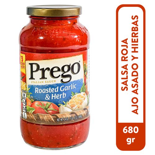 Salsa Prego Roja Ajo y Hierbas asadas - 680 g