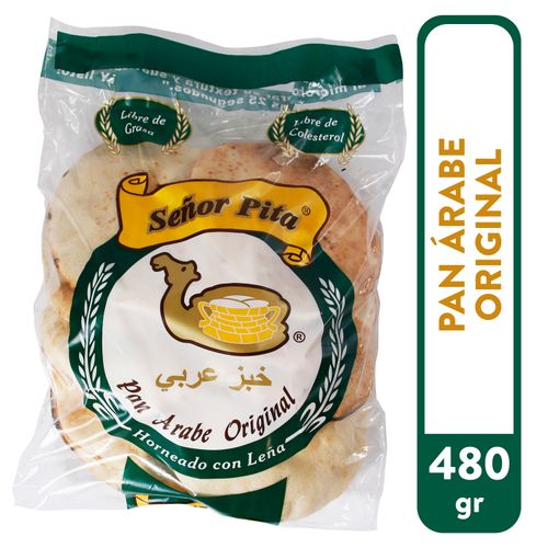 Pan Señor Pita Arabe Blanco Horneado con Leña - 480gr