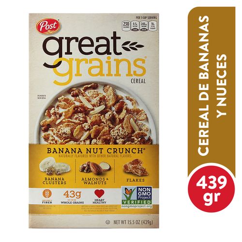 Cereal Post great grains con banano y almendras - 15.5 oz