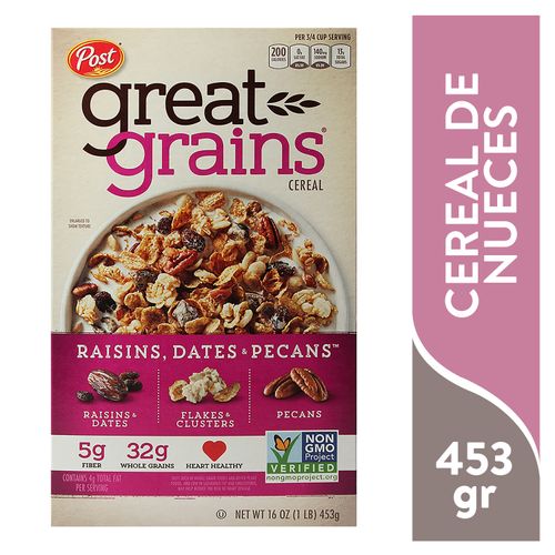 Cereal Post Great Grains pasa y nueces - 453 g