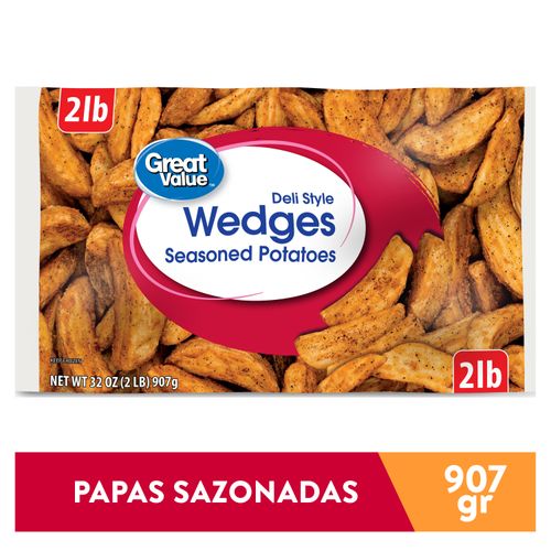 Papas Great Value Wedges Sazonadas - 907gr