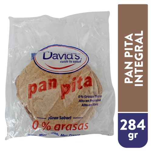 Pan Pita Arabe Davids Integral 4Unidades - 284 g