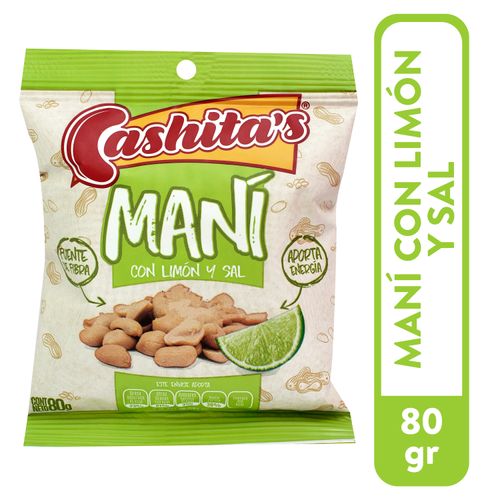 Maní Con Limón Y Sal Cashitas - 80 g