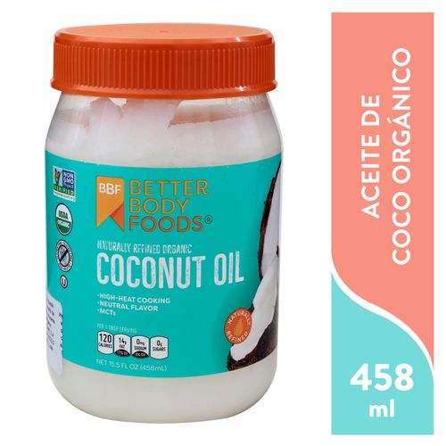 Aceite Better Body Foods Coco Refinado 458ml