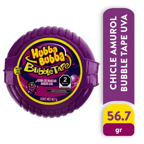 Chicle Amurol Bubble Tape Uva 56 Gr