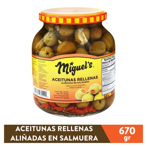 Aceitunas Miguels alinadas - 670 g