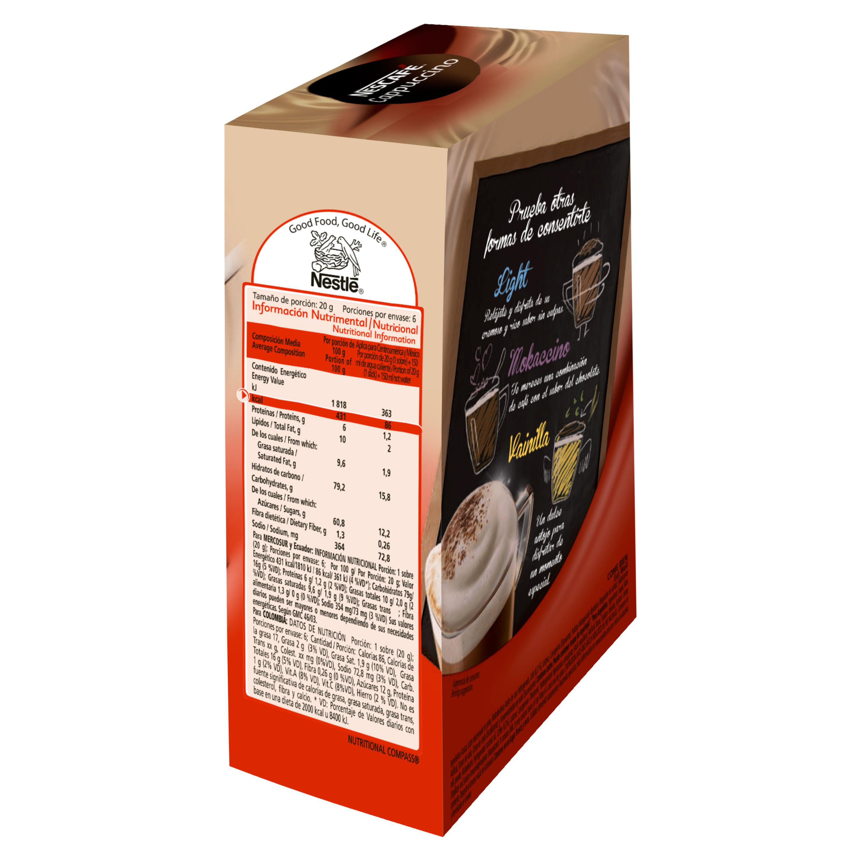 Comprar NescafÉ Cappuccino Original Caja 6 Sobres De 20g Walmart Guatemala 3754