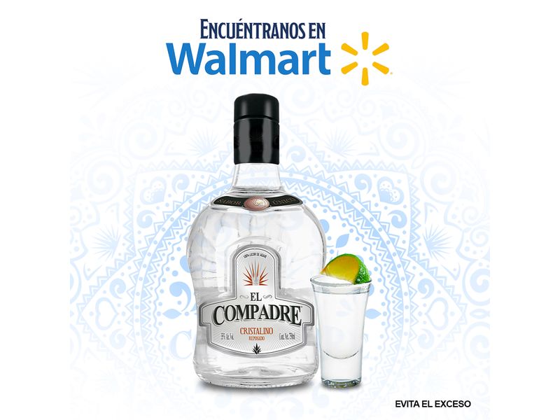 Comprar Tequila El Compadre Cristalino Rep 750ml Walmart Guatemala 