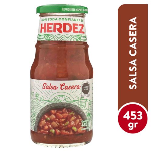 Salsa mexicana Herdez roja casera envase de vidrio - 453 g