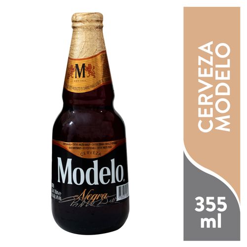 Cerveza Negra Modelo, En Botella De Vidrio - 355ml