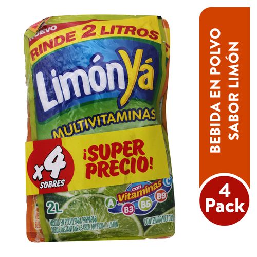 Bebida En Polvo Jugos Ya Sabor A Limón 4 Pack - 80 g