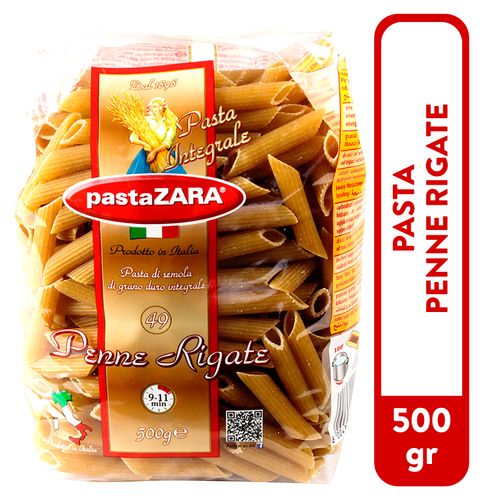 Pasta Zara Penne Rigate Integal No.49 - 500 g