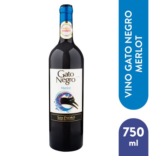 Vino tinto Gato Negro merlot  con 13% vol - 750 ml