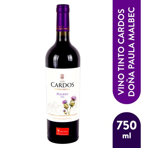 Vino Tinto Los Cardos Doña Paula, Malbec - 750ml