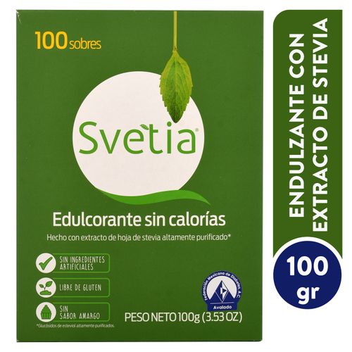 Edulcorante Sin Calorias Svetia 100 Sobres