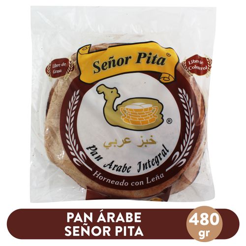 Pan Señor Pita Arabe Integral Horneado con Leña - 480 g