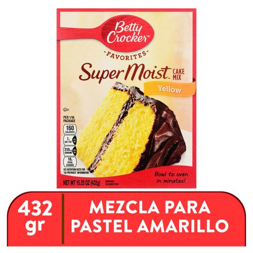Pastel Betty Crocker Amarillo Super Moist - 432gr