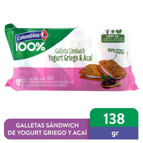 Galleta Colombina Sabor Yogurt y  Acai  - 138 g